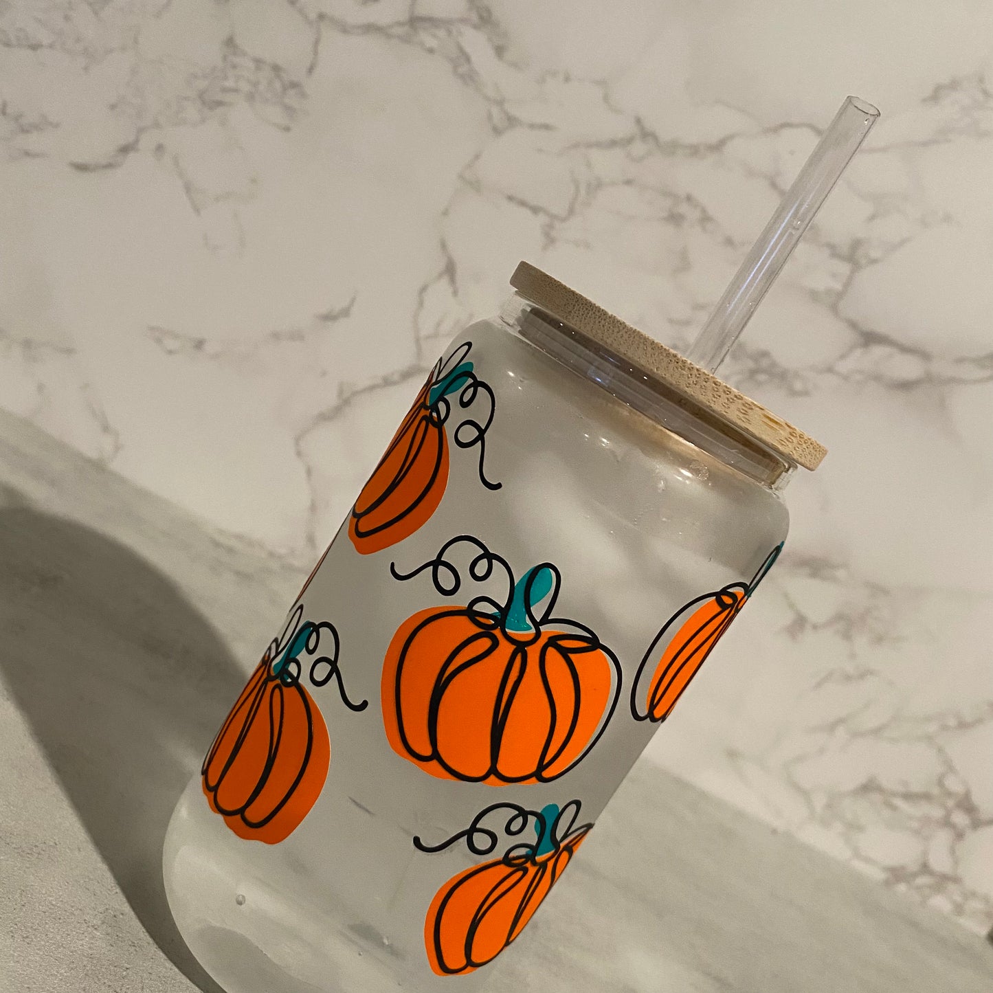 Color Changing Pumpkin 16oz Glass Jar