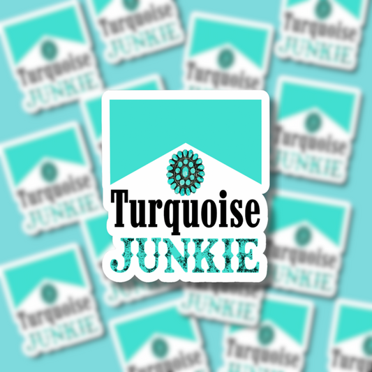 Turquoise Junkie Waterproof Sticker