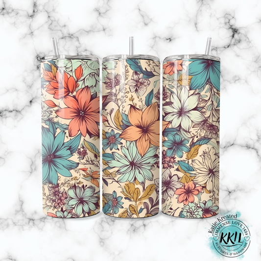 Vibrant Floral 20oz Stainless Steel Tumbler