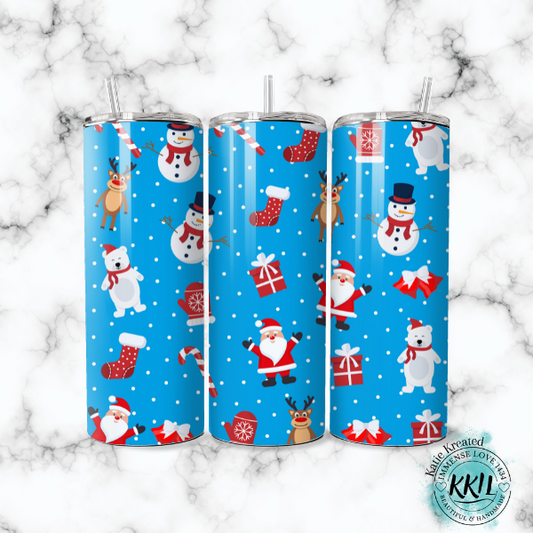 Santa, Polar Bear, Snowman, & Reindeer Tumbler