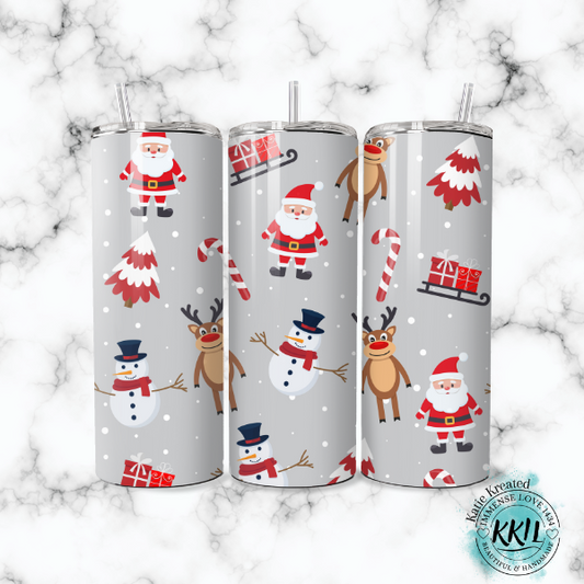 Santa, Snowman, & Reindeer Tumbler