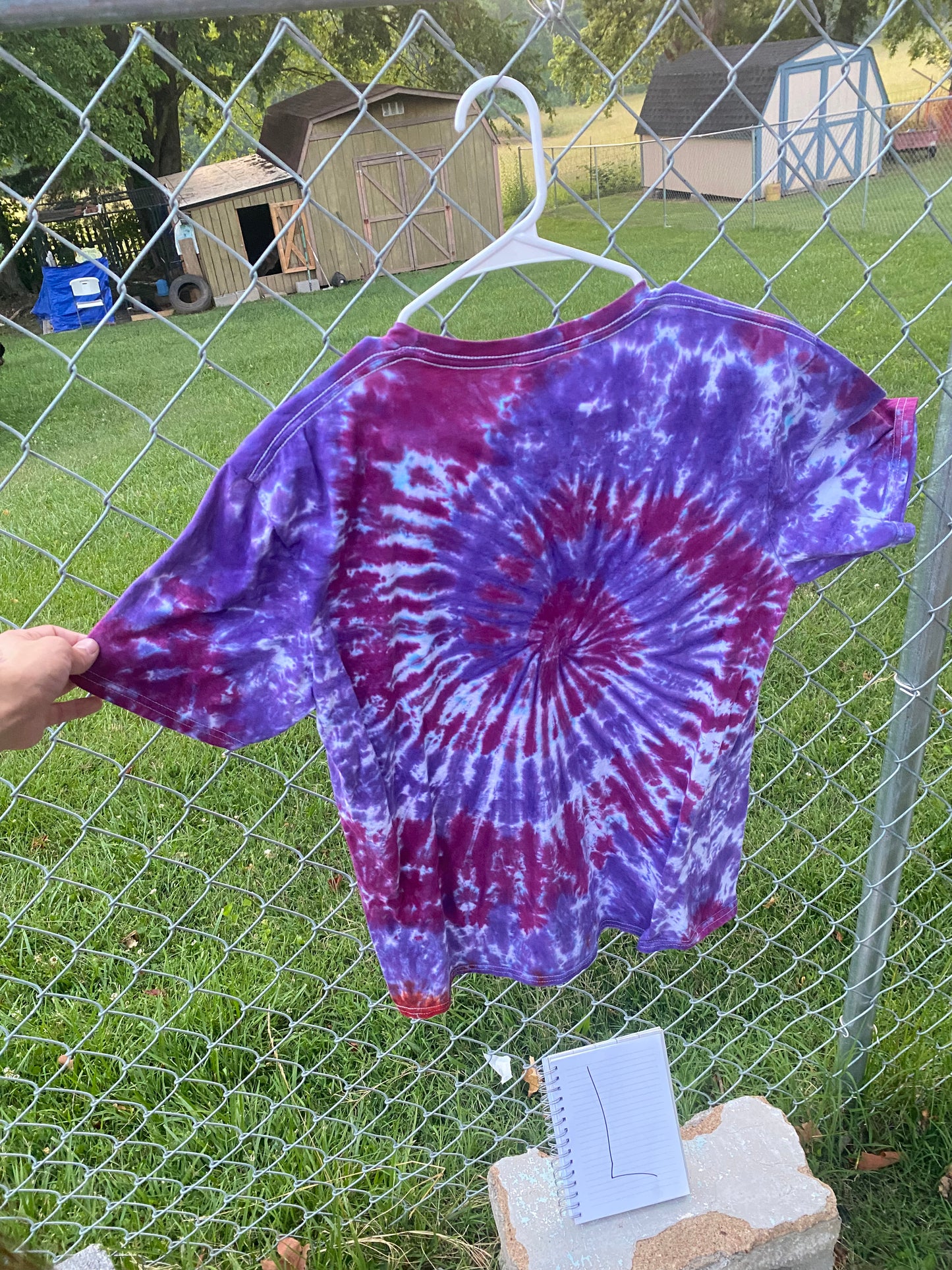 Large, Purple Waves, Hand Tie Dyed, T-Shirt