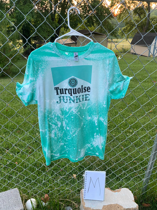 Medium, Turquoise Junkie, Hand Bleached, T-Shirt