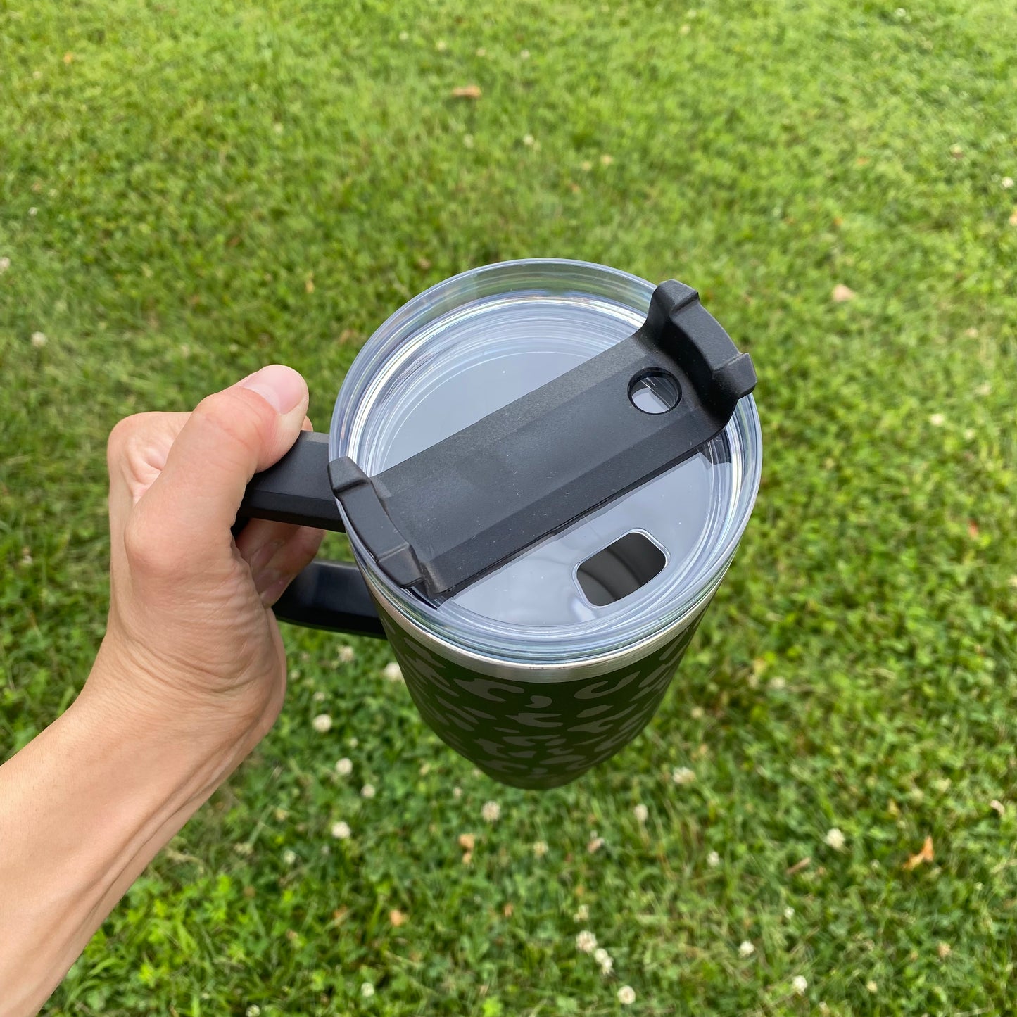 40oz Black Leopard Handle Tumbler