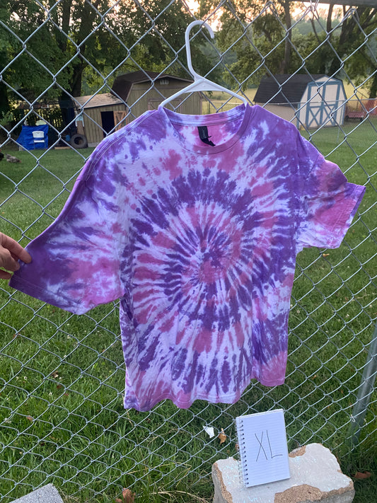 Extra-Large, Violet Swirl, Hand Tie Dyed, T-Shirt