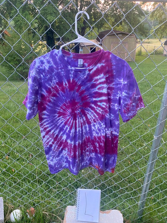 Large, Purple Waves, Hand Tie Dyed, T-Shirt