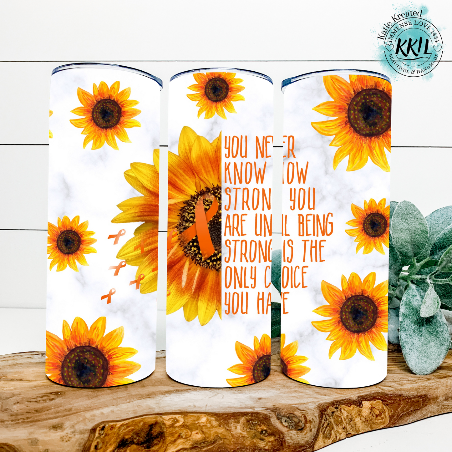 Orange Ribbon Strong 20oz Tumbler