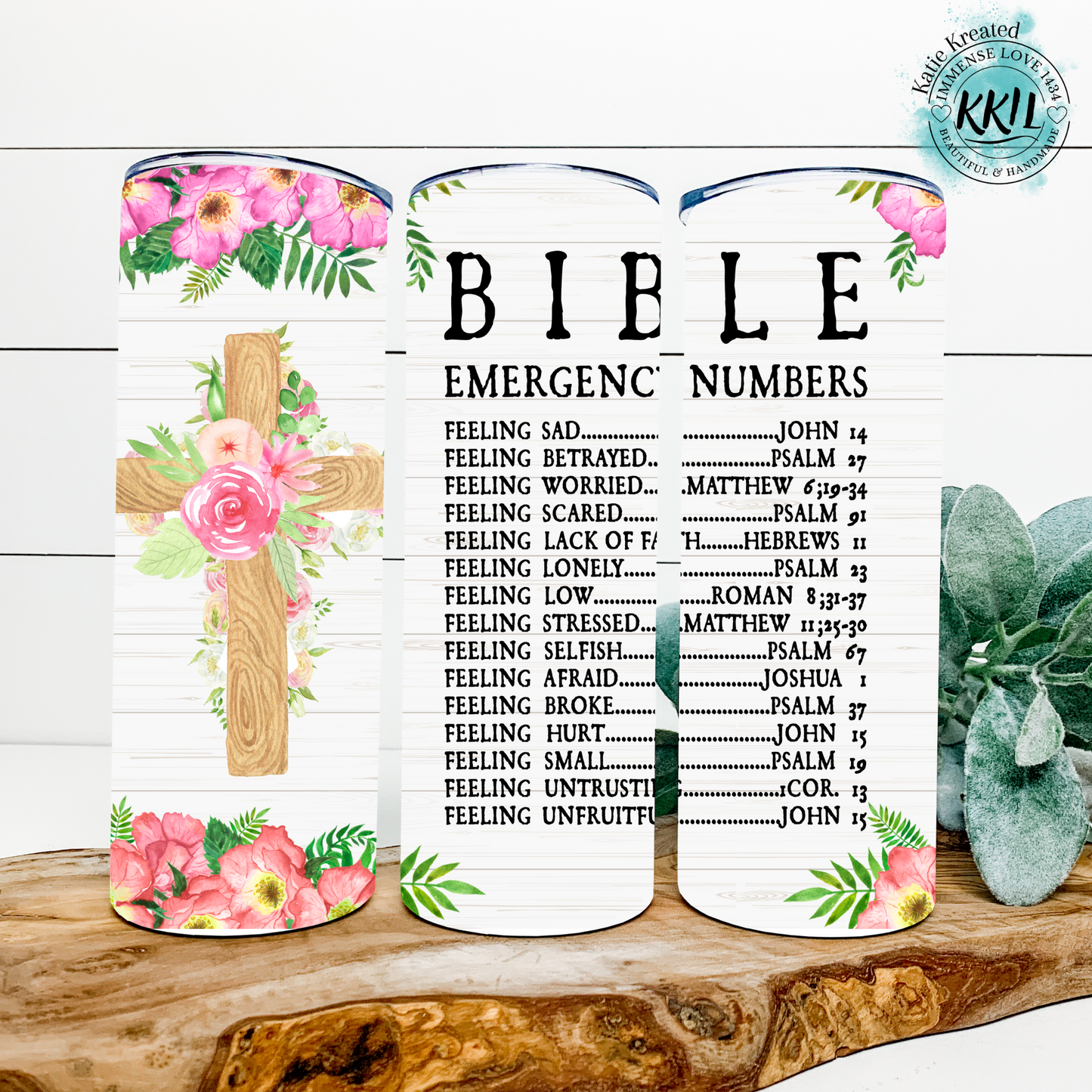 Floral Bible Numbers 20oz Tumbler