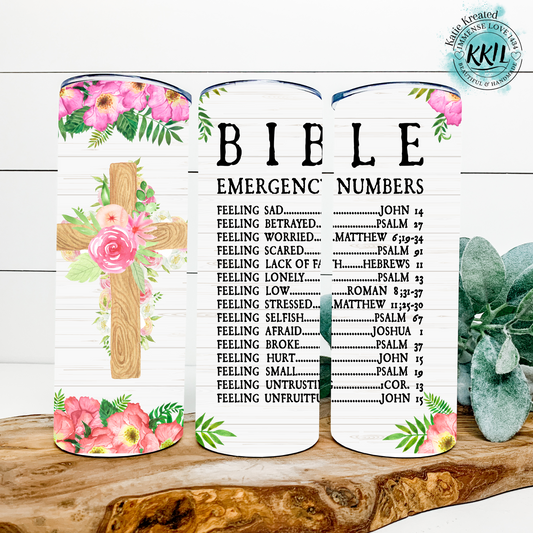 Floral Bible Numbers 20oz Tumbler