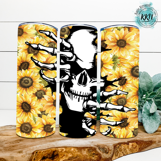 Sunflower & Skull 20oz Tumbler