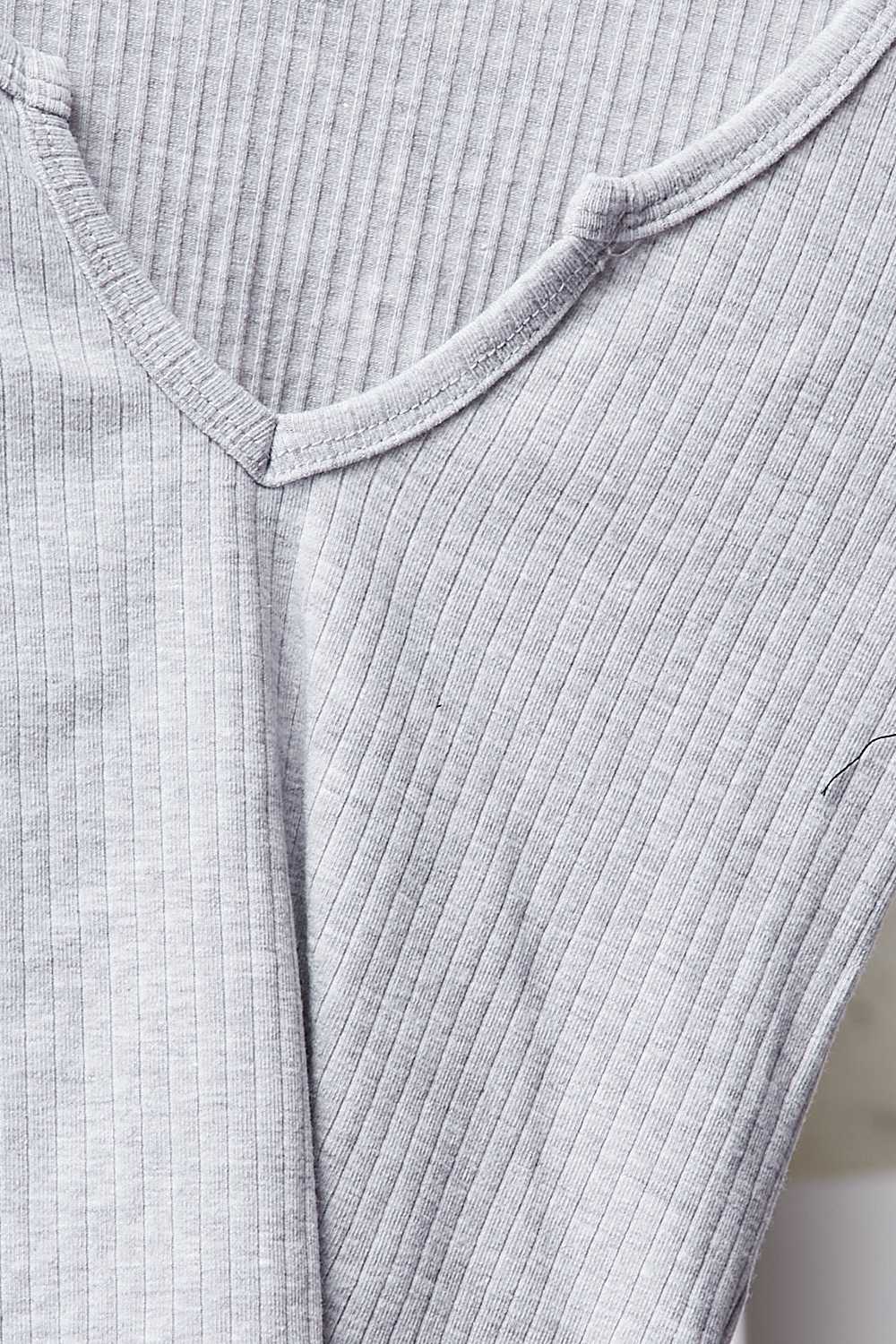 Ribbed Scoop Neckline Long Sleeve Crop Top