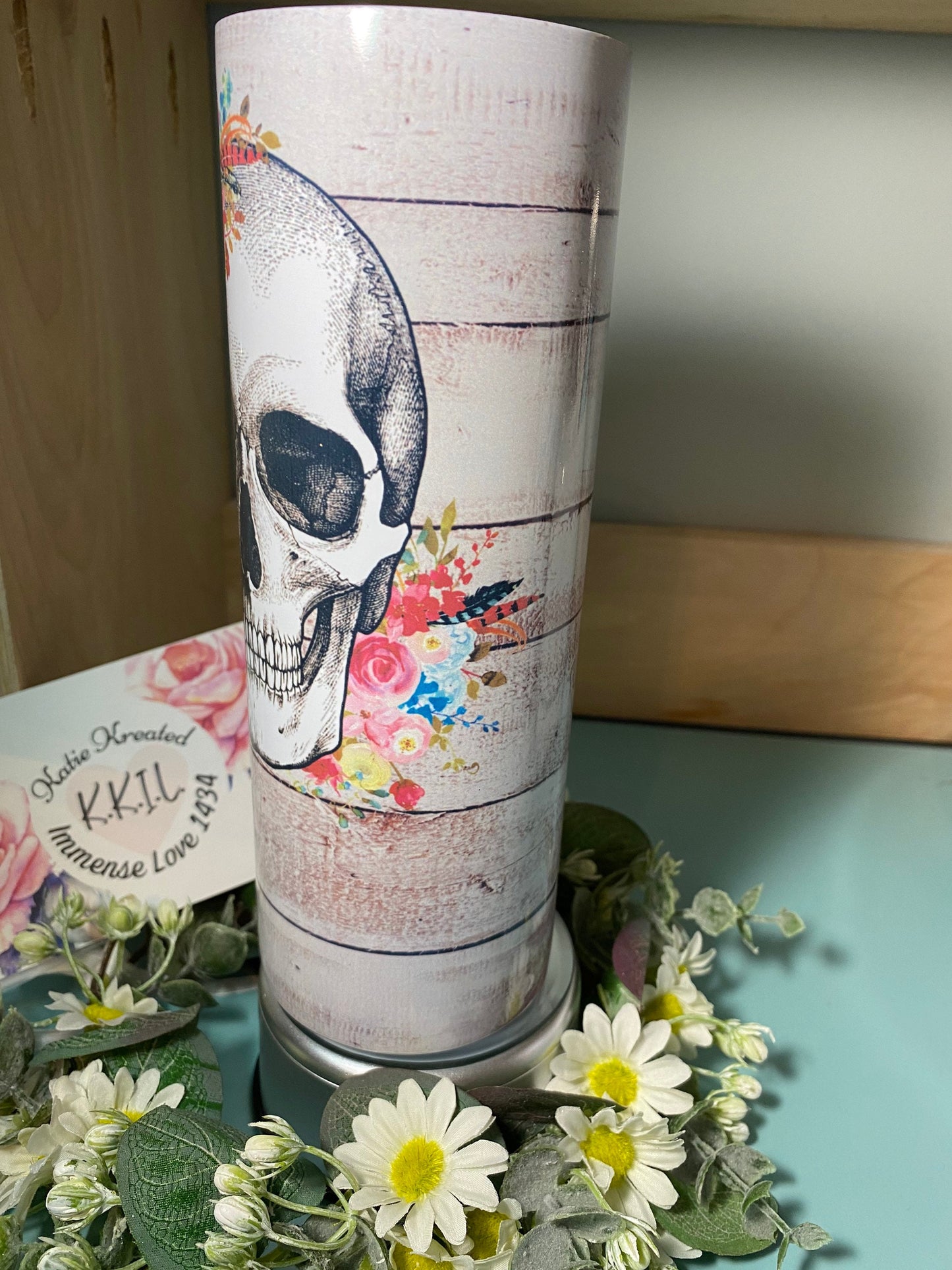 Floral Skull 20oz Tumbler