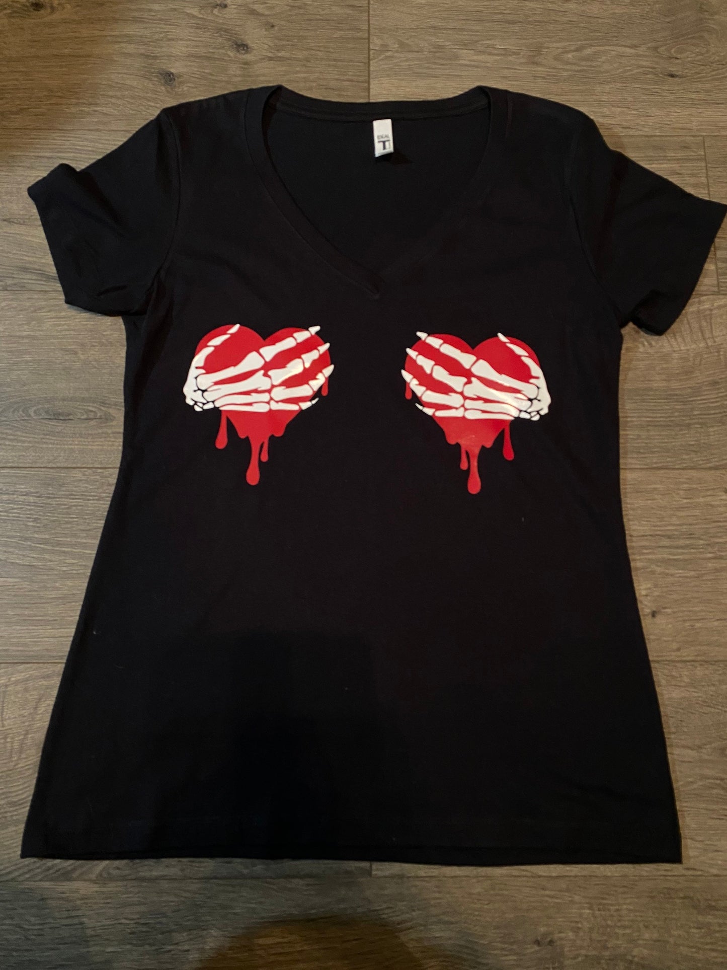 Valentines Day Shirt, Skeleton Hands, Hands holding Boobs