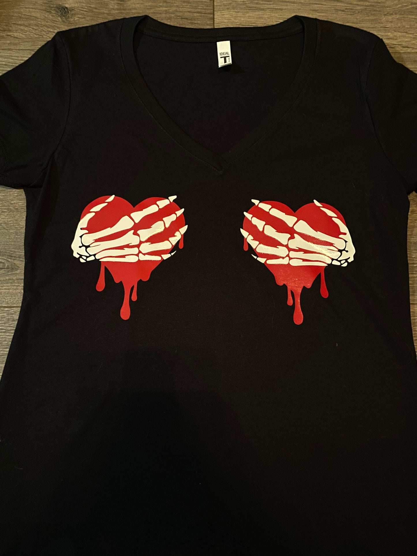Valentines Day Shirt, Skeleton Hands, Hands holding Boobs