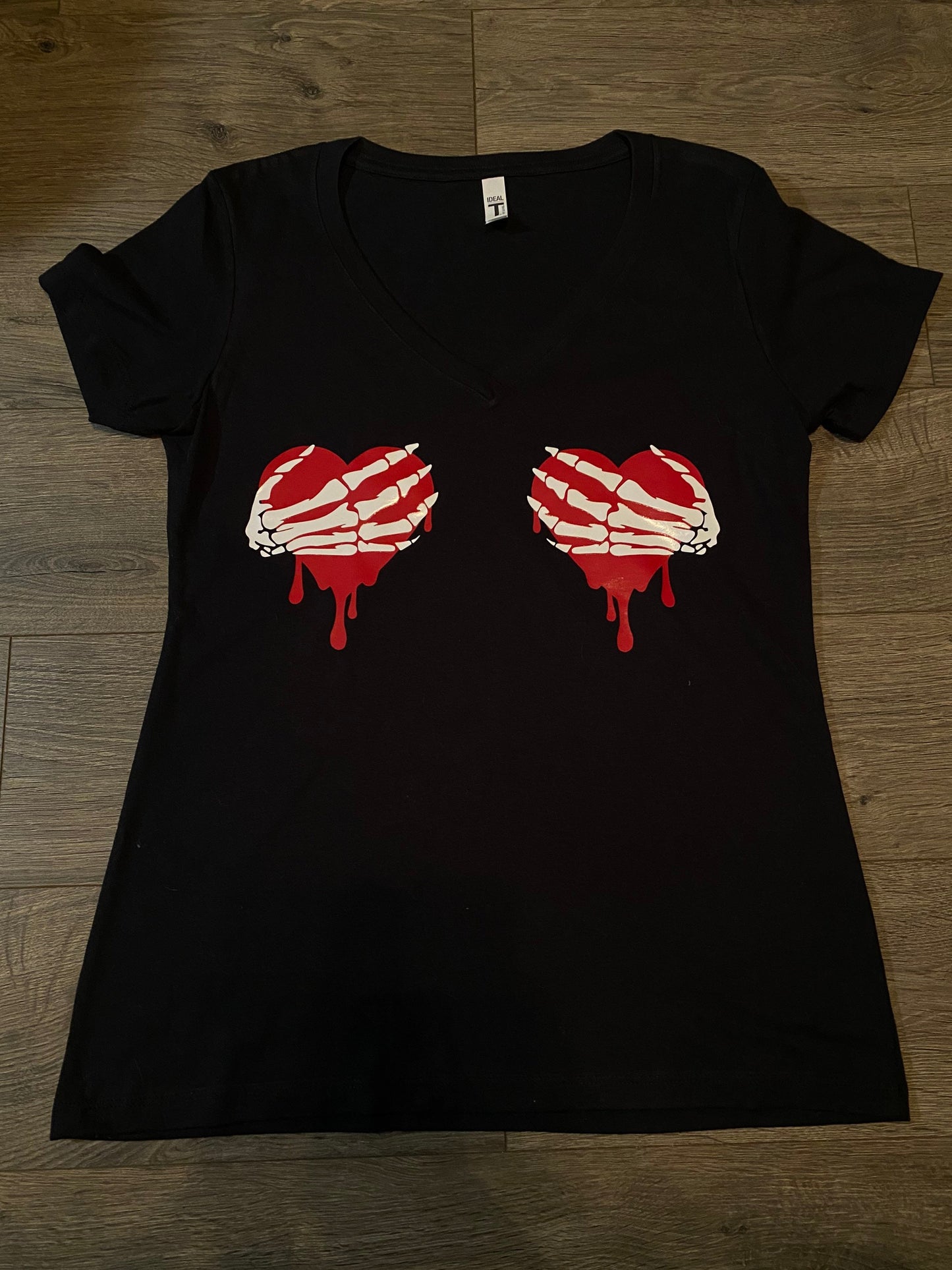 Valentines Day Shirt, Skeleton Hands, Hands holding Boobs