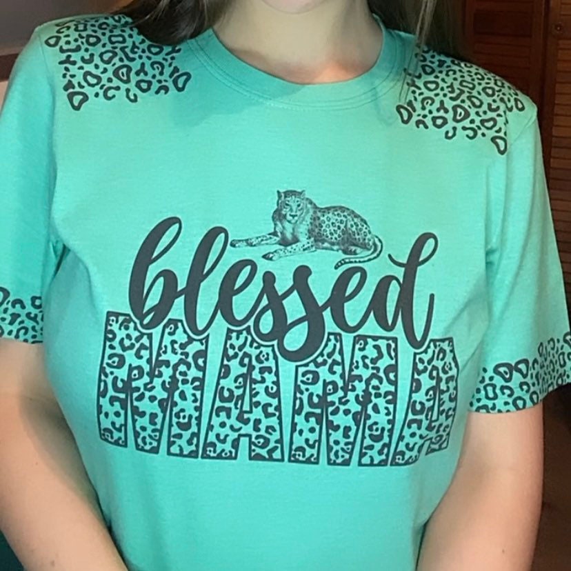 Leopard Print, Blessed Mama, Graphic Tee Shirt, Mama shirt, Leopard shirt, Mama Gift, Womens Gift, Gift for Mom, Mom Gift, Mothers DAy Gift
